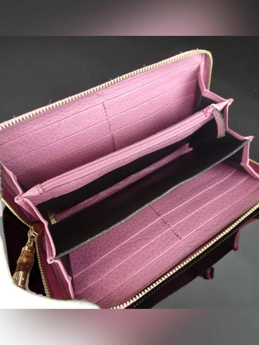 GUCCI Diamanté Bamboo Zip Around Wallet 😍💗 - Picture 5 of 16
